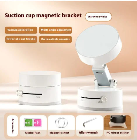 Multifunctional Vacuum Suction Cup Foldable Retractable Double-sided Magnetic Phone Holder