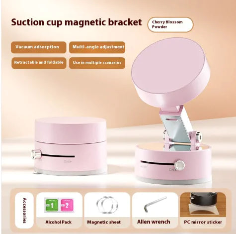 Multifunctional Vacuum Suction Cup Foldable Retractable Double-sided Magnetic Phone Holder