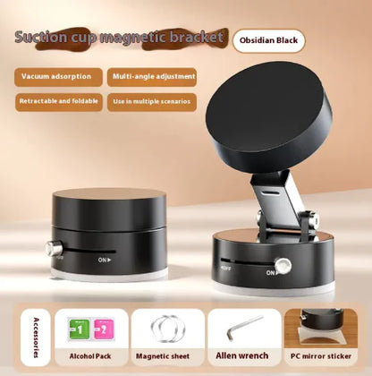 Multifunctional Vacuum Suction Cup Foldable Retractable Double-sided Magnetic Phone Holder